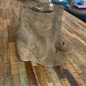 Joie wedge suede booties